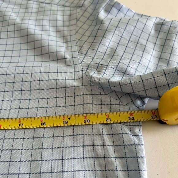 CAMICISSIMA Milano Mens Dress Shirt Short Sleeves Slim Cotton Blue Check Size 42 - Picture 7 of 11